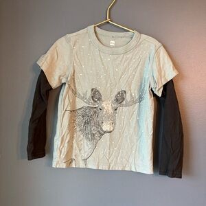 Tea collection Long Sleeve Moose Graphic Tee